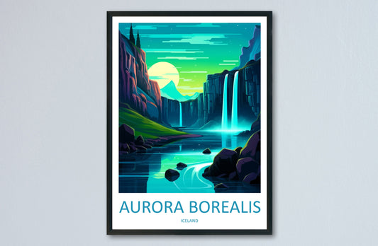 Aurora Borealis Travel Print Wall Art Aurora Borealis Wall Hanging Home Décor Aurora Borealis Gift Art Lovers Iceland Art Lover Gift Decor