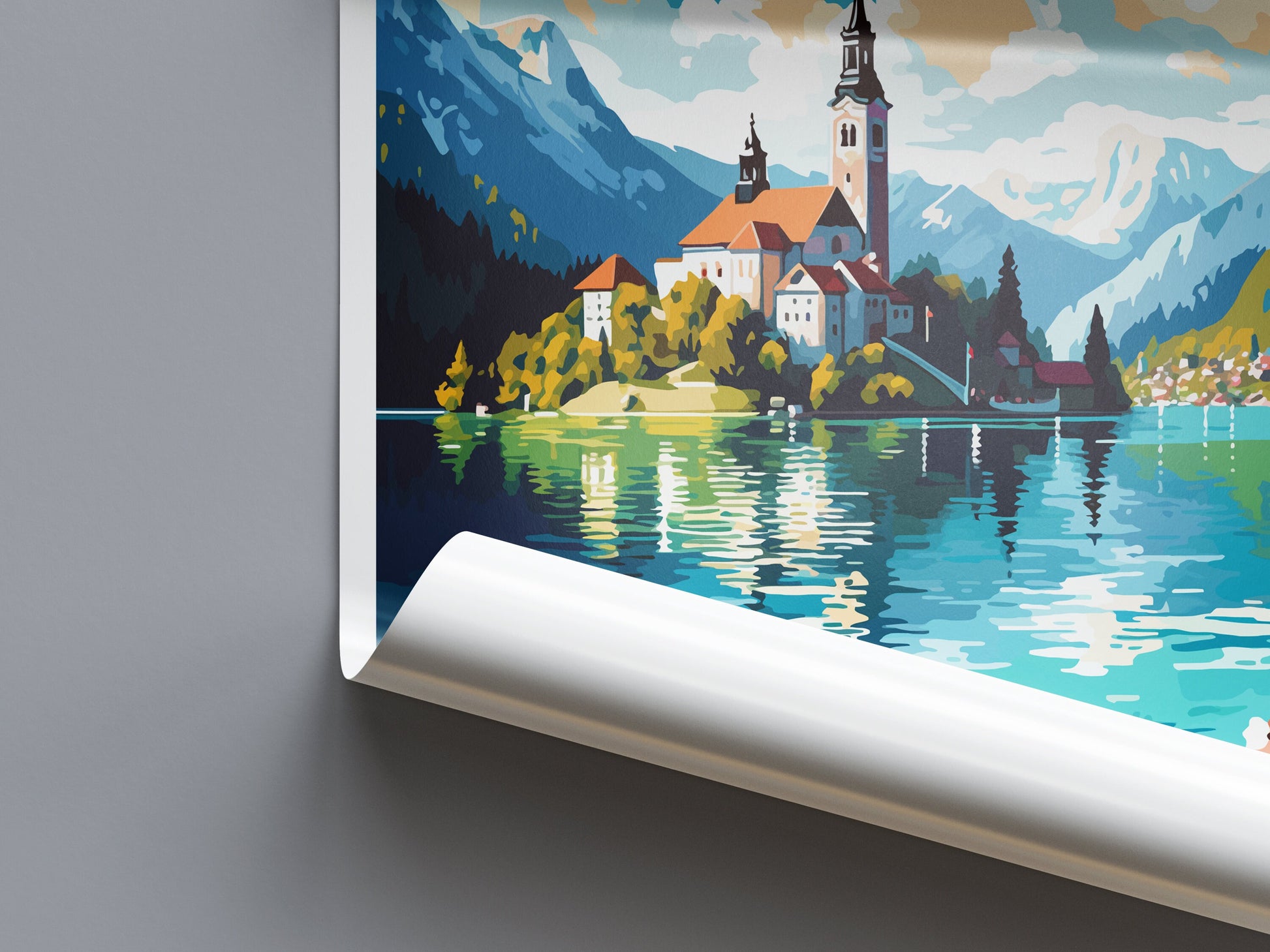 Lake Bled Travel Print Lake Bled Home Décor Slovenia Art Print Lake Bled Wall Print For Lake Bled Gift Wall Hanging Lake Bled Artwork