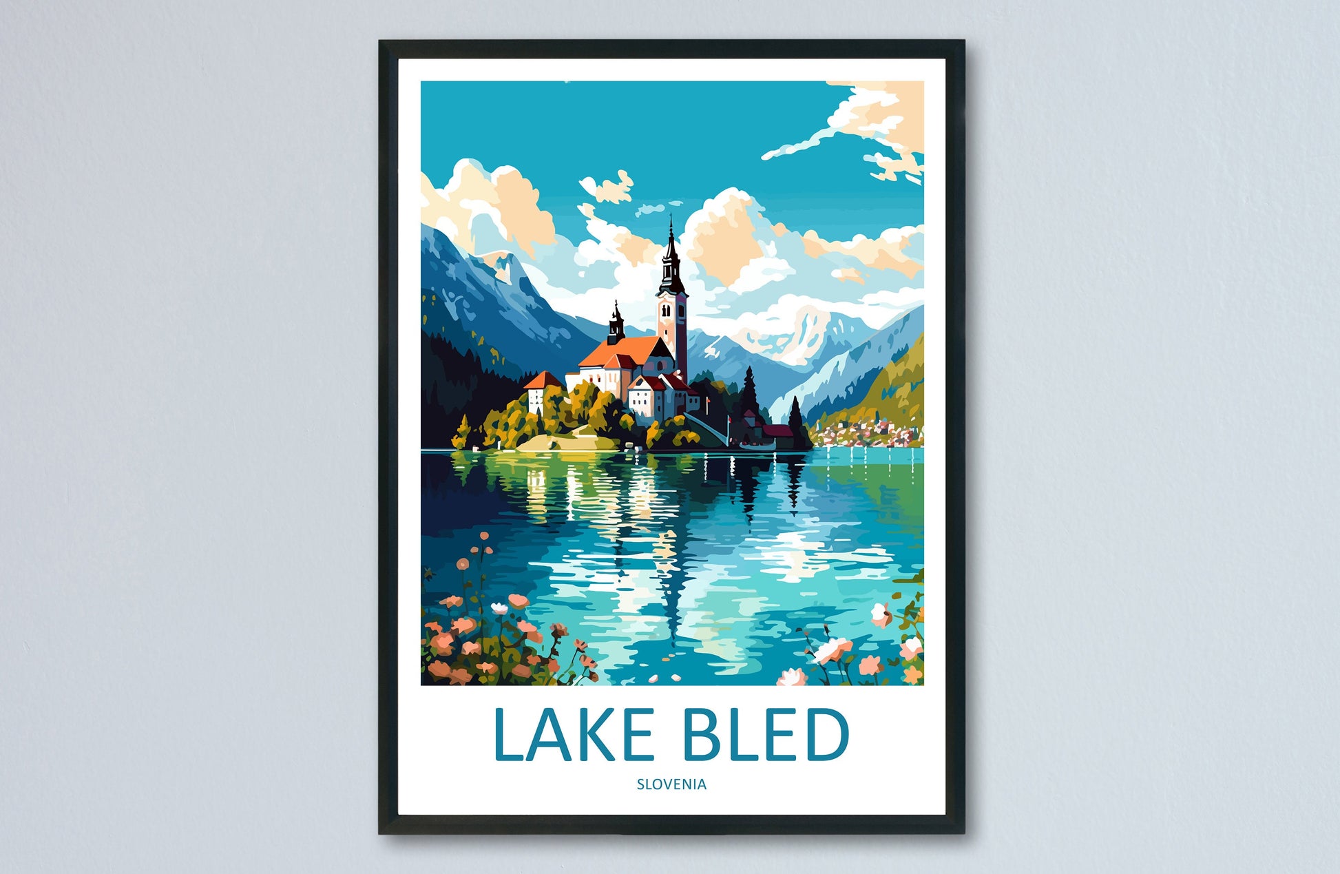 Lake Bled Travel Print Lake Bled Home Décor Slovenia Art Print Lake Bled Wall Print For Lake Bled Gift Wall Hanging Lake Bled Artwork