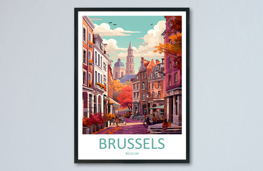 Brussels Travel Print Wall Art Brussels Wall Hanging Home Décor Brussels Gift Art Lovers Belgium Art Lover Gift Brussels Wall Décor