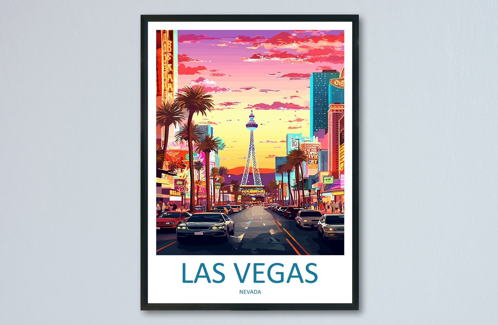 Las Vegas Travel Print Wall Art Las Vegas Wall Hanging Home Décor Las Vegas Gift Art Lovers Nevada Art Lover Gift Las Vegas Wall Décor