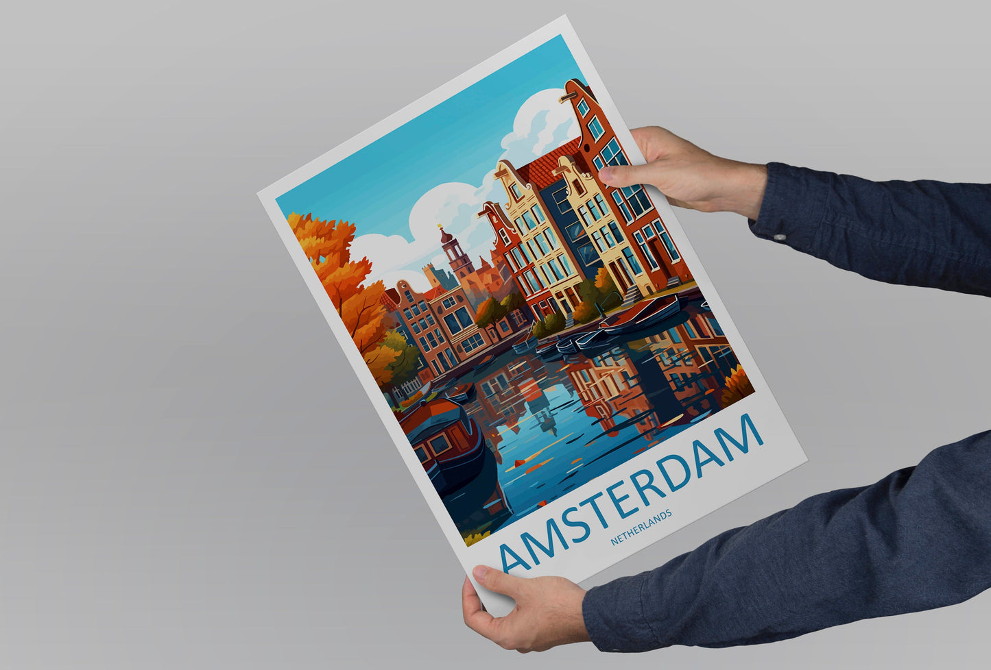 Amsterdam Travel Print Wall Art Amsterdam Wall Hanging Home Décor Amsterdam Gift Art Lovers Netherlands Art Lover Gift Amsterdam Decor