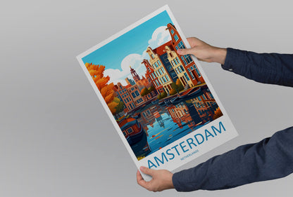 Amsterdam Travel Print Wall Art Amsterdam Wall Hanging Home Décor Amsterdam Gift Art Lovers Netherlands Art Lover Gift Amsterdam Decor