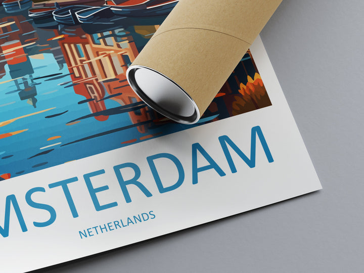 Amsterdam Travel Print Wall Art Amsterdam Wall Hanging Home Décor Amsterdam Gift Art Lovers Netherlands Art Lover Gift Amsterdam Decor