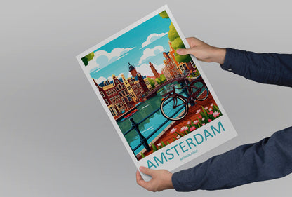 Amsterdam Travel Print Wall Art Amsterdam Wall Hanging Home Décor Amsterdam Gift Art Lovers Netherlands Art Lover Gift Amsterdam Decor