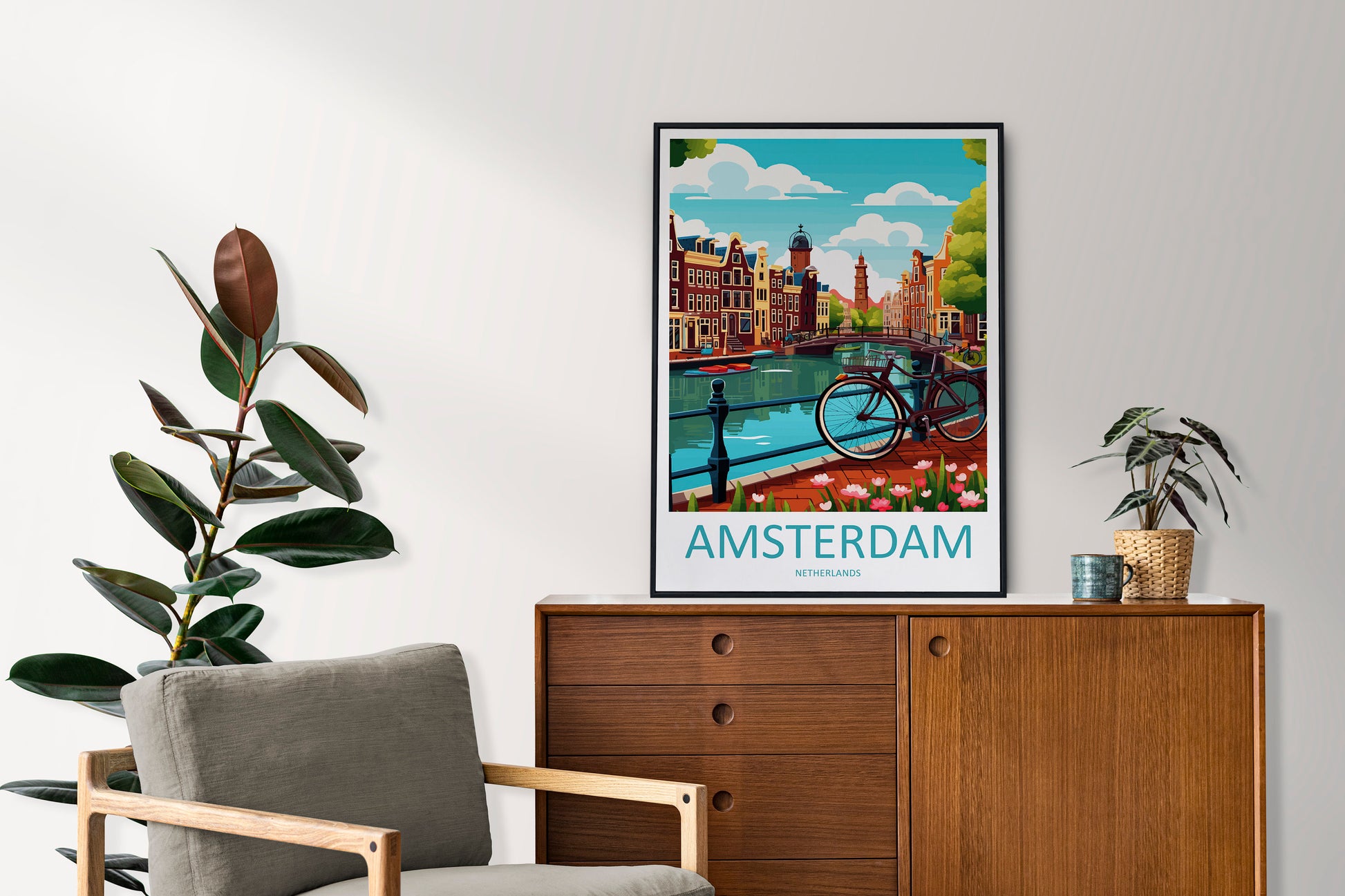 Amsterdam Travel Print Wall Art Amsterdam Wall Hanging Home Décor Amsterdam Gift Art Lovers Netherlands Art Lover Gift Amsterdam Decor