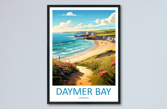 Daymer Bay Travel Print Wall Art Daymer Bay Wall Hanging Home Décor Daymer Bay Gift Art Lovers Cornwall Art Lover Gift Daymer Bay Art Poster