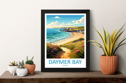 Daymer Bay Travel Print Wall Art Daymer Bay Wall Hanging Home Décor Daymer Bay Gift Art Lovers Cornwall Art Lover Gift Daymer Bay Art Poster
