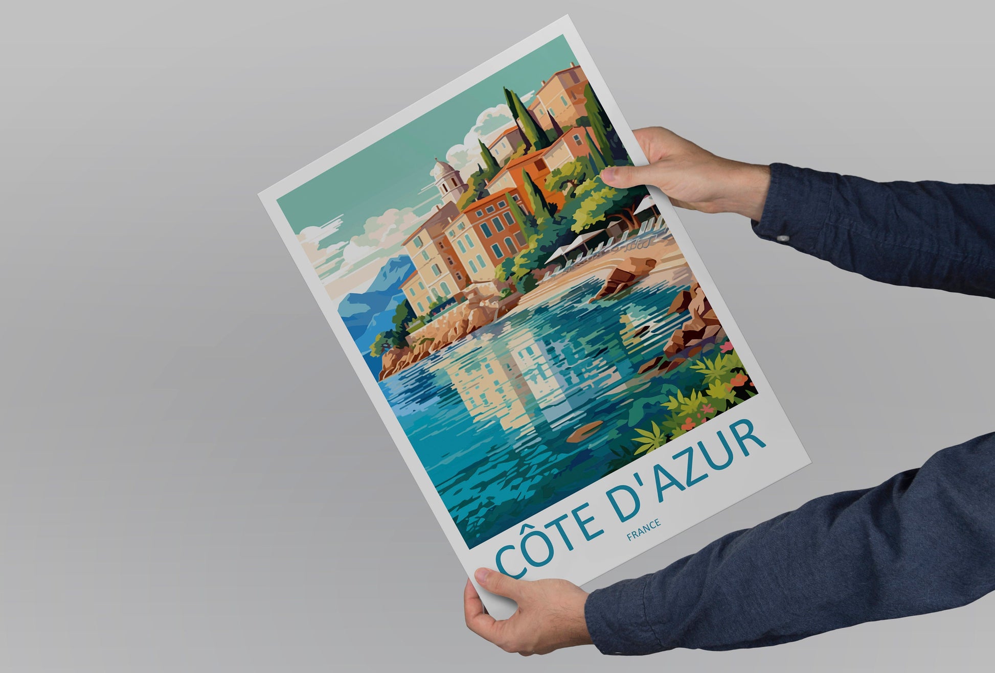 Cote D'azur Travel Print Wall Art Cote D'azur Wall Hanging Home Decor Cote D'azur France Gift Art Lovers Wall Art Print Art Cote D'azur