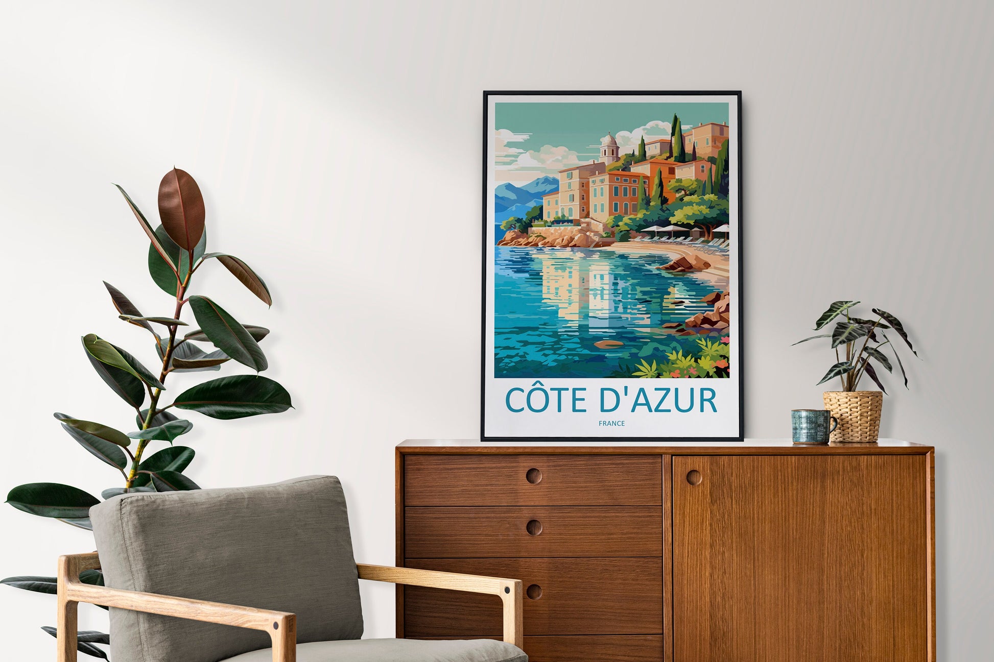 Cote D'azur Travel Print Wall Art Cote D'azur Wall Hanging Home Decor Cote D'azur France Gift Art Lovers Wall Art Print Art Cote D'azur