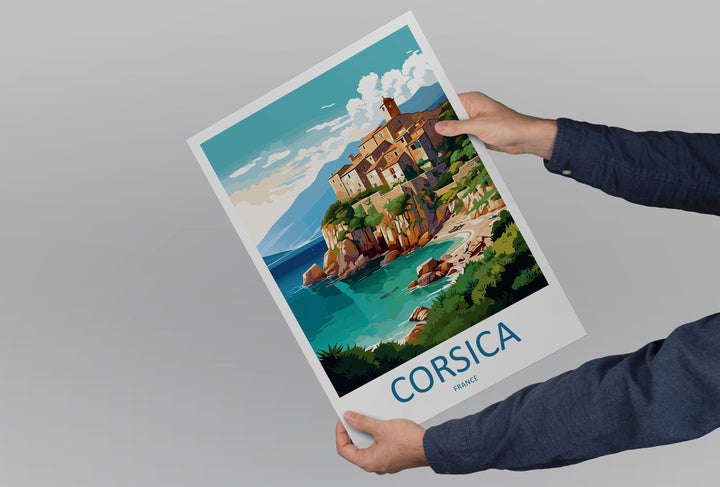 Corsica Travel Print Wall Art Corsica Wall Hanging Home Decor Corsica France Gift Art Lovers Wall Art Print Art Corsica Wall art