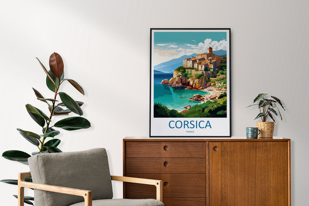 Corsica Travel Print Wall Art Corsica Wall Hanging Home Decor Corsica France Gift Art Lovers Wall Art Print Art Corsica Wall art
