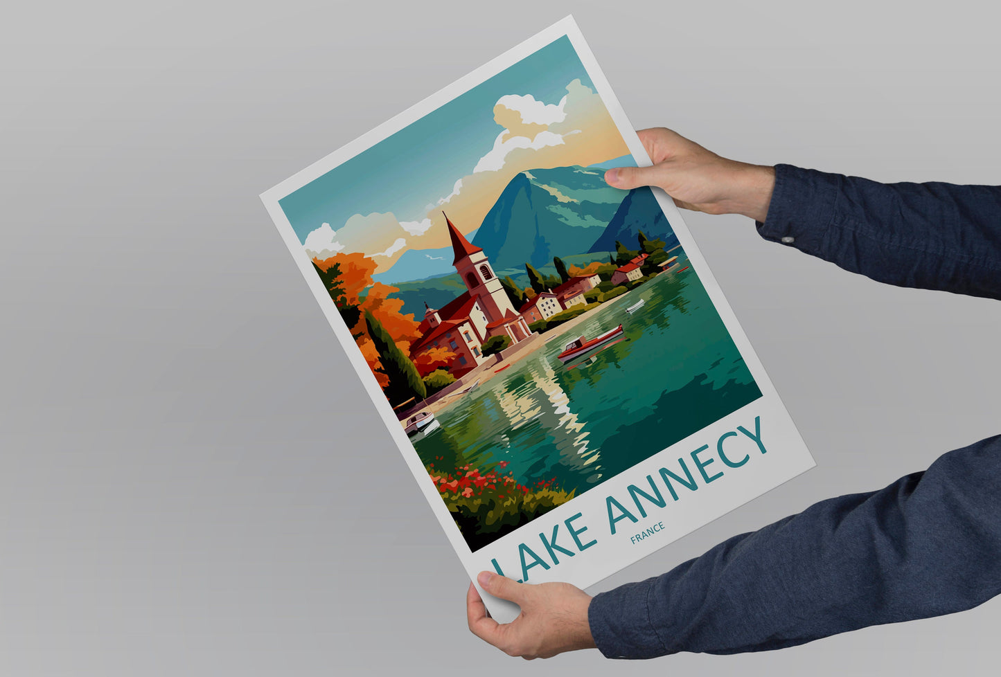 Lake Annecy Travel Print Wall Art Lake Annecy Wall Hanging Home Decor Lake Annecy Gift Art Lovers Wall Art Print Art Lake Annecy Wall Art