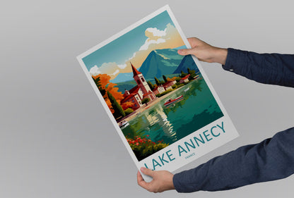 Lake Annecy Travel Print Wall Art Lake Annecy Wall Hanging Home Decor Lake Annecy Gift Art Lovers Wall Art Print Art Lake Annecy Wall Art