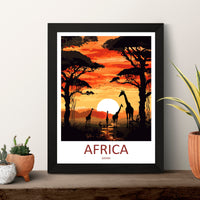 Africa Travel Print Wall Art Africa Wall Hanging Home Décor Africa Gift Art Lovers Africa Art Print Africa Wall Décor Art