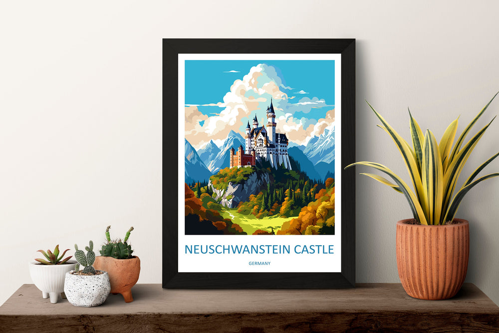 Neuschwanstein Castle Print Neuschwanstein Castle Home Decor Landscape Art Print Neuschwanstein Wall Art Germany Enthusiast Gift Wall Art