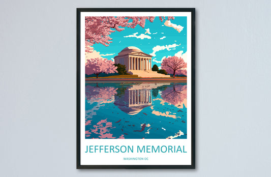 Jefferson Memorial Travel Print Wall Art Jefferson MemorialWall Hanging Home Décor Jefferson Memorial Gift Art Washington DC Art
