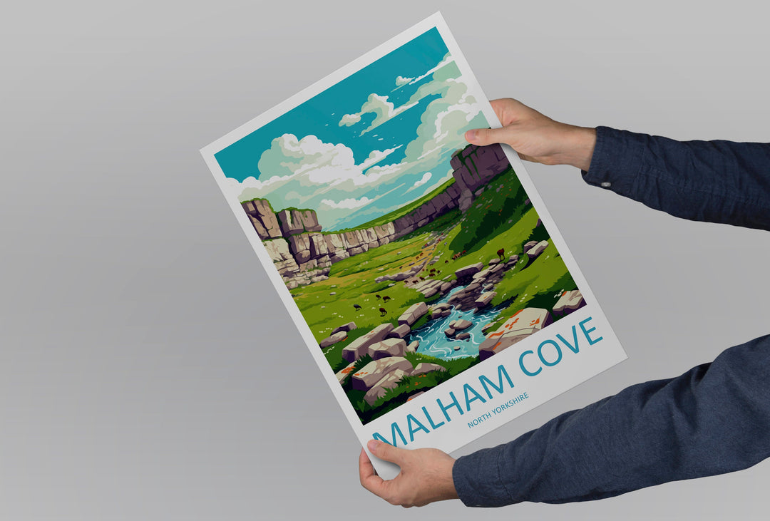 Malham Cove Travel Print Wall Art Malham Cove Wall Hanging Home Décor Malham Cove Head Gift Art Lovers England Art Lover