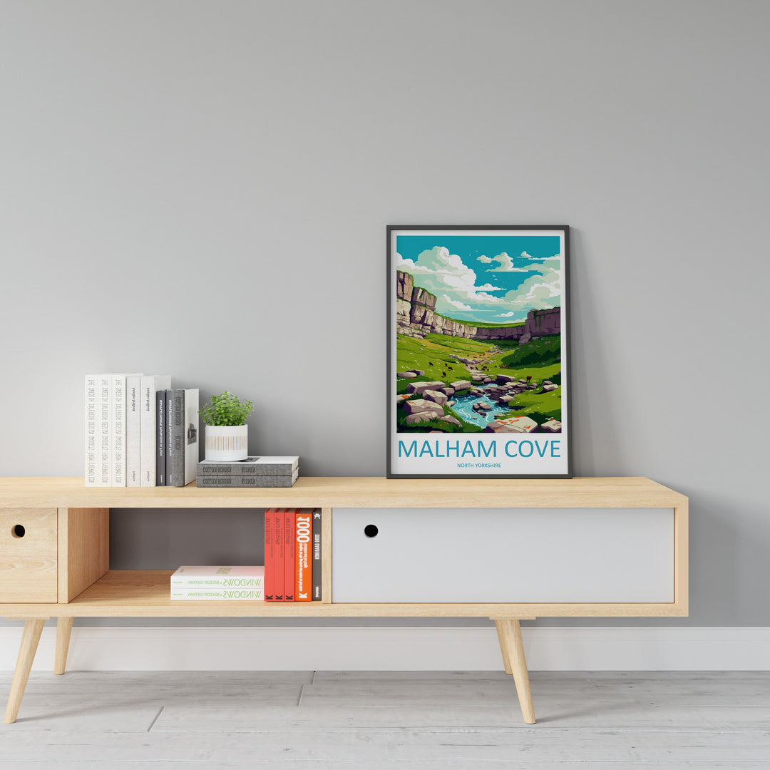 Malham Cove Travel Print Wall Art Malham Cove Wall Hanging Home Décor Malham Cove Head Gift Art Lovers England Art Lover