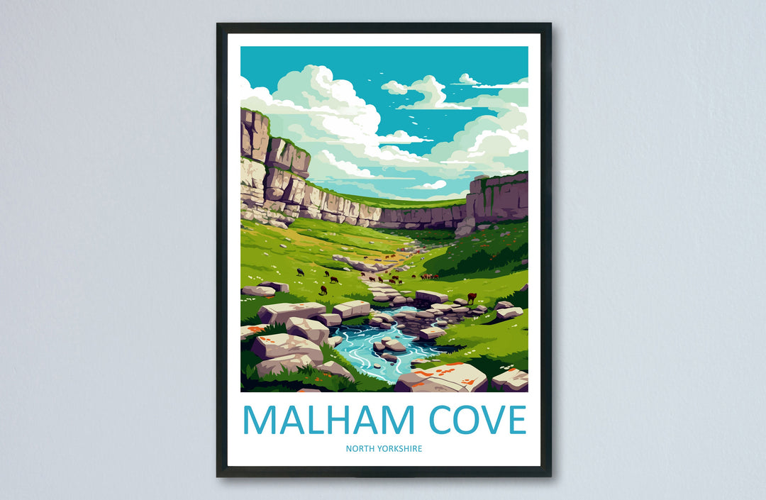 Malham Cove Travel Print Wall Art Malham Cove Wall Hanging Home Décor Malham Cove Head Gift Art Lovers England Art Lover