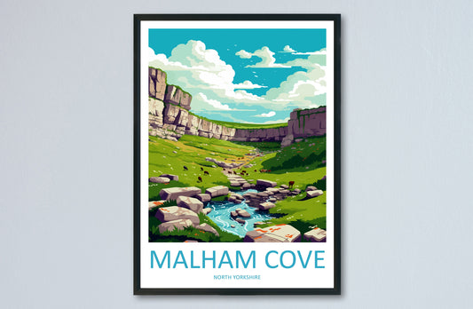 Malham Cove Travel Print Wall Art Malham Cove Wall Hanging Home Décor Malham Cove Head Gift Art Lovers England Art Lover