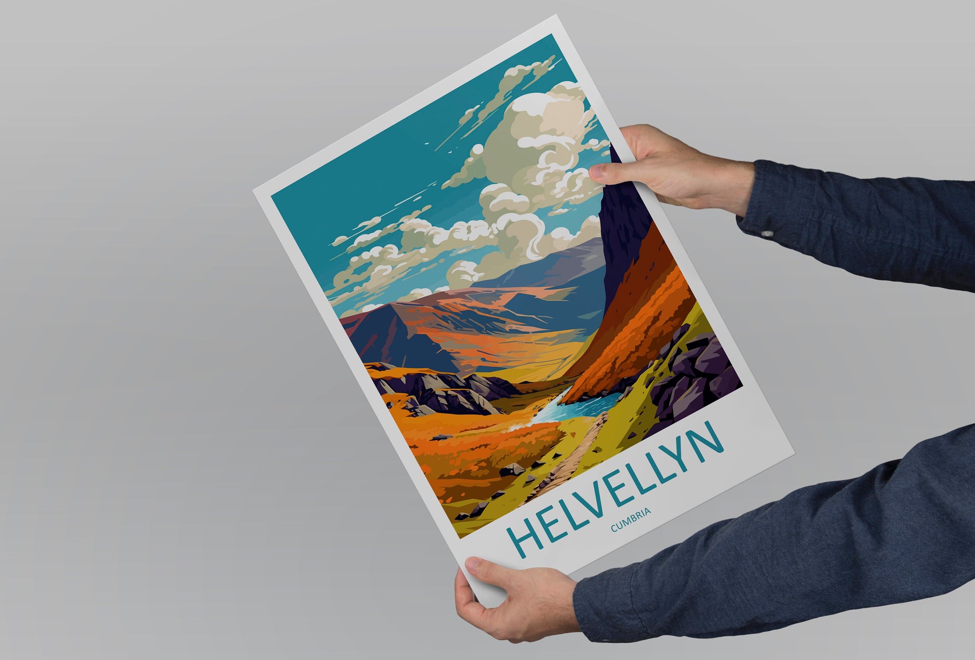 Helvellyn Travel Print Wall Art Helvellyn Wall Hanging Home Décor Helvellyn Gift Art Lovers Cumbria Art Lover Gift Helvellyn
