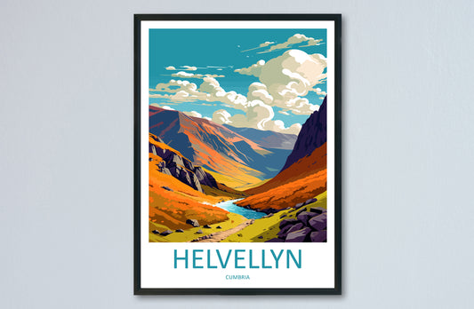 Helvellyn Travel Print Wall Art Helvellyn Wall Hanging Home Décor Helvellyn Gift Art Lovers Cumbria Art Lover Gift Helvellyn