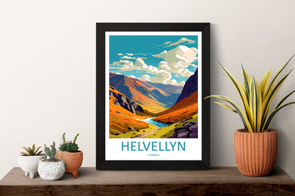 Helvellyn Travel Print Wall Art Helvellyn Wall Hanging Home Décor Helvellyn Gift Art Lovers Cumbria Art Lover Gift Helvellyn