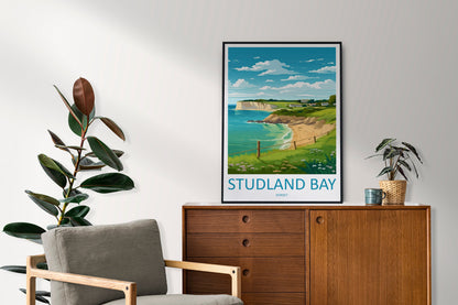 Studland Bay Travel Print Wall Art Studland Bay Wall Hanging Home Décor Studland Bay Gift Art Lovers England Art Lover Gift Studland Bay