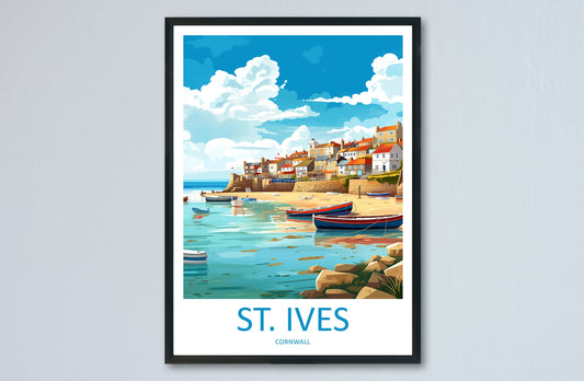 St Ives Travel Print Wall Art St Ives Wall Hanging Home Décor St Ives Gift Art Lovers England Art Lover Gift St Ives Travel Souvenir