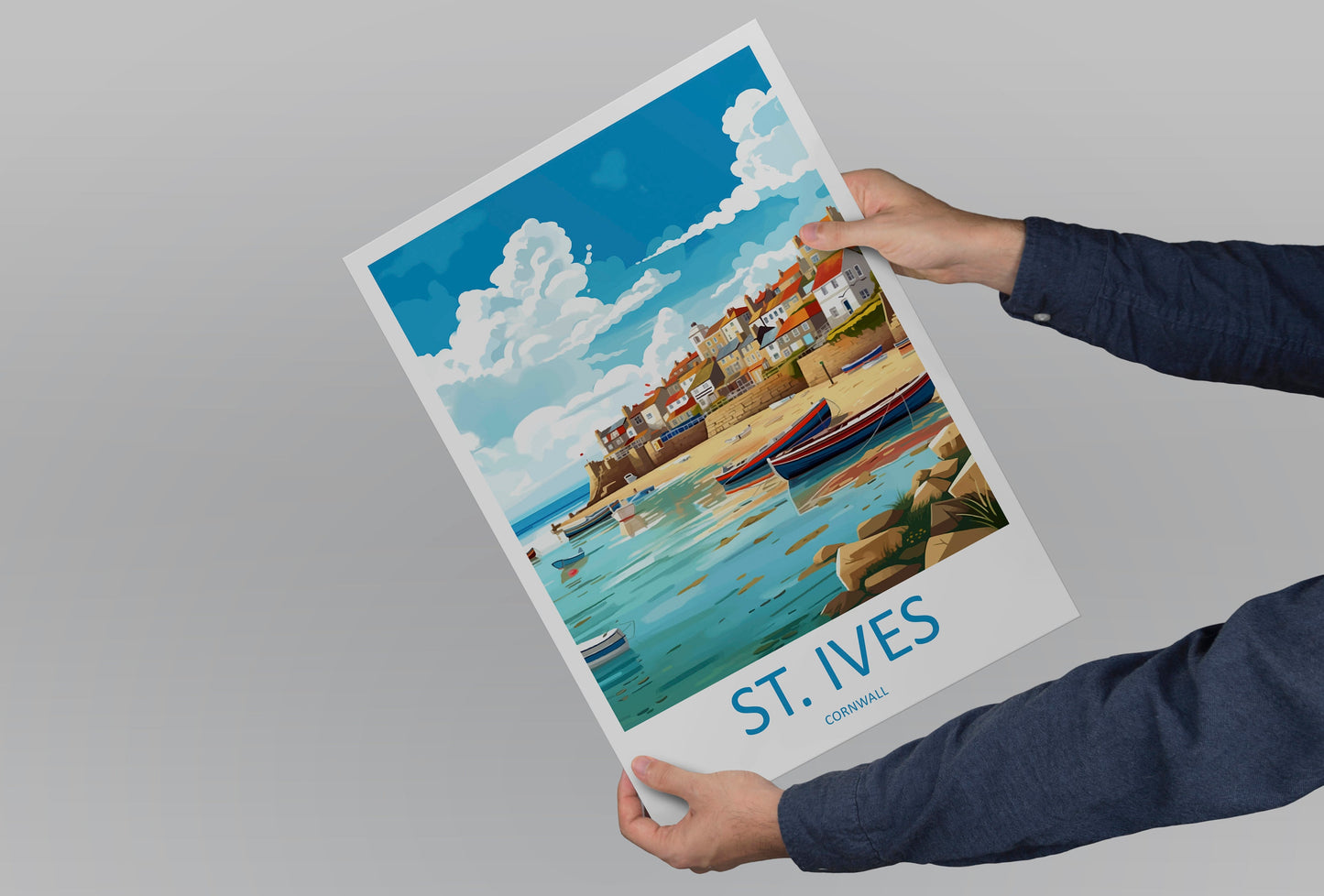 St Ives Travel Print Wall Art St Ives Wall Hanging Home Décor St Ives Gift Art Lovers England Art Lover Gift St Ives Travel Souvenir