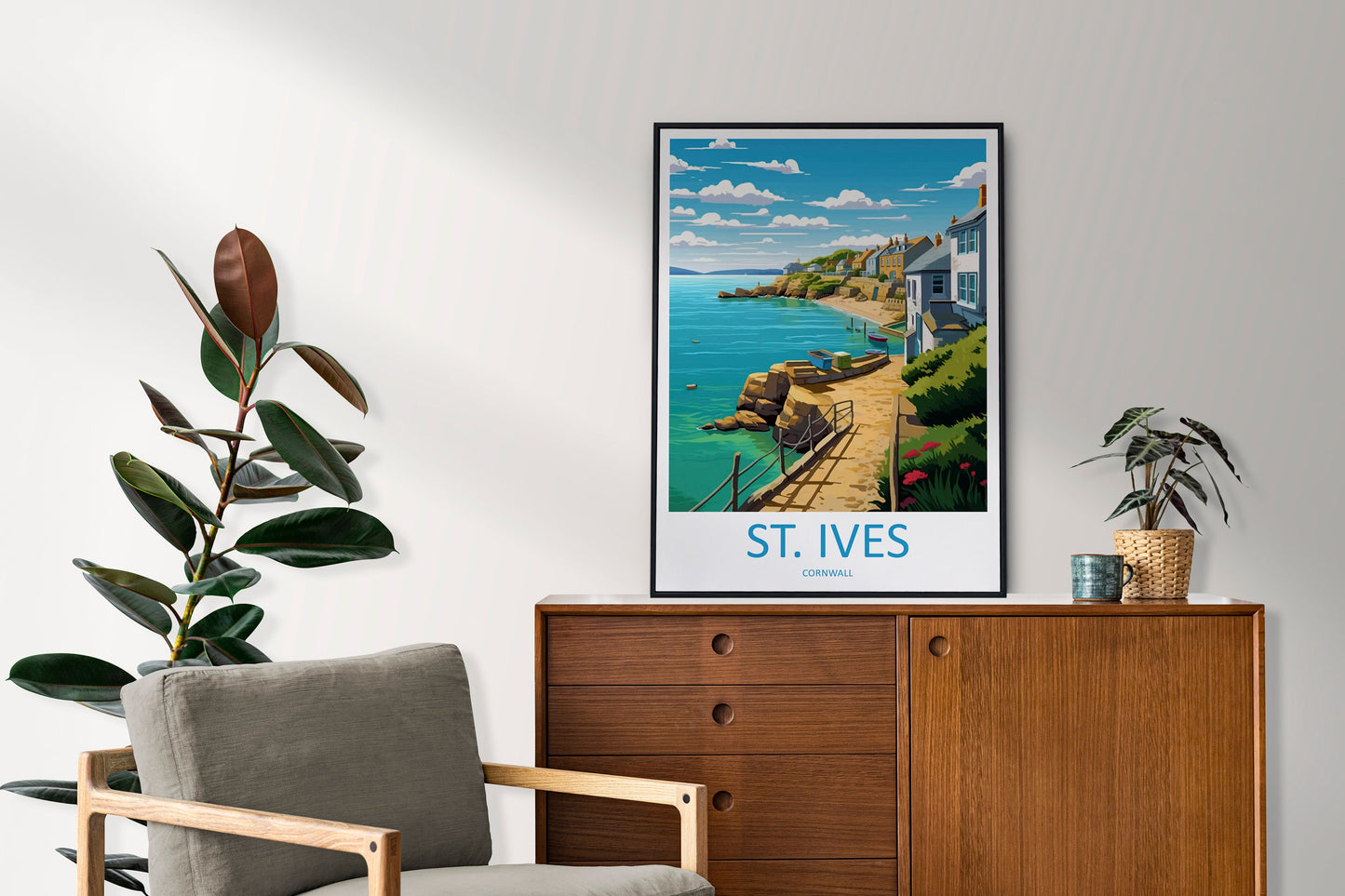 St Ives Travel Print Wall Art St Ives Wall Hanging Home Décor St Ives Gift Art Lovers England Art Lover Gift St Ives Travel Souvenir