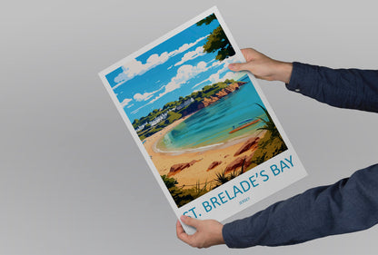 St Brelades Bay Travel Print Wall Art St Brelades Bay Wall Hanging Home Décor St Brelades Bay Gift Art Lovers Jersey Art Lover Gift