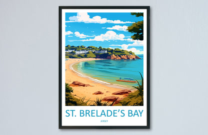St Brelades Bay Travel Print Wall Art St Brelades Bay Wall Hanging Home Décor St Brelades Bay Gift Art Lovers Jersey Art Lover Gift