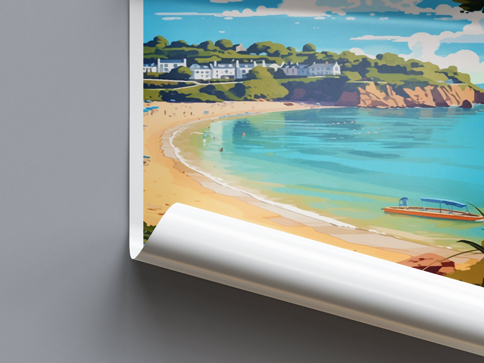 St Brelades Bay Travel Print Wall Art St Brelades Bay Wall Hanging Home Décor St Brelades Bay Gift Art Lovers Jersey Art Lover Gift