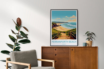 Perranporth Beach Print Perranporth Beach Home Decor Landscape Art Print Perranporth Beach Wall Nature Enthusiast Gift Wall Hanging