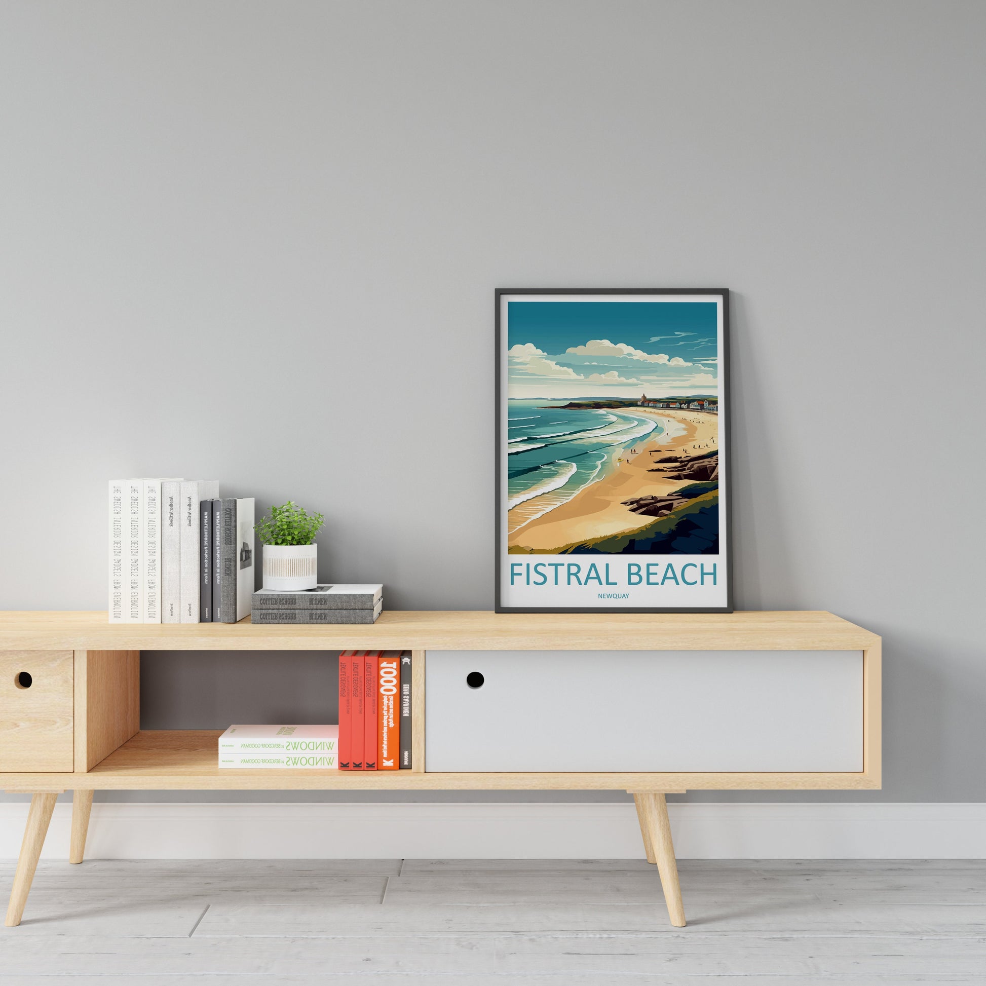 Fistral Beach Travel Print Wall Art Fistral Beach Wall Hanging Home Décor Newquay Gift Art Lovers Fistral Beach Art Lover Gift Newquay Art