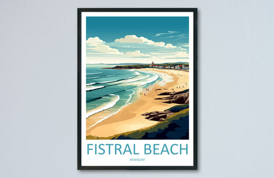 Fistral Beach Travel Print Wall Art Fistral Beach Wall Hanging Home Décor Newquay Gift Art Lovers Fistral Beach Art Lover Gift Newquay Art