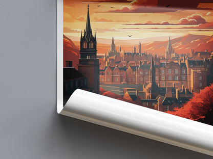 Edinburgh Cityscape Print Edinburgh Home Decor European City Art Print Edinburgh Wall Art Scotland Enthusiast Gift Wall Hanging Edinburgh