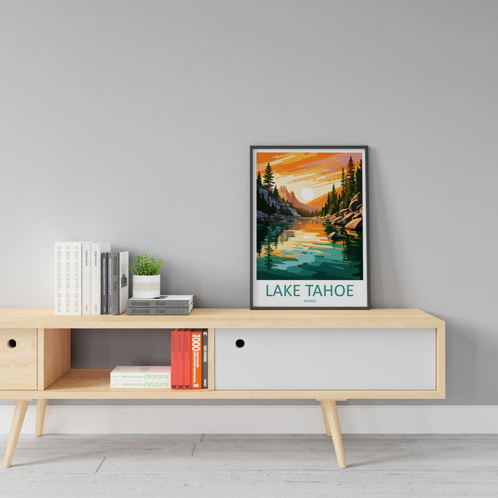 Lake Tahoe Travel Print Wall Art Lake Tahoe Wall Hanging Home Décor Lake Tahoe Gift Art Lovers Nevada Art Lover Gift Lake Tahoe Decor