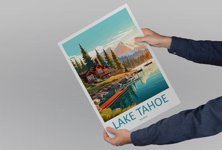 Lake Tahoe Travel Print Wall Art Lake Tahoe Wall Hanging Home Décor Lake Tahoe Gift Art Lovers Nevada Art Lover Gift Lake Tahoe Decor