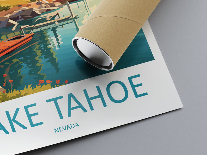 Lake Tahoe Travel Print Wall Art Lake Tahoe Wall Hanging Home Décor Lake Tahoe Gift Art Lovers Nevada Art Lover Gift Lake Tahoe Decor