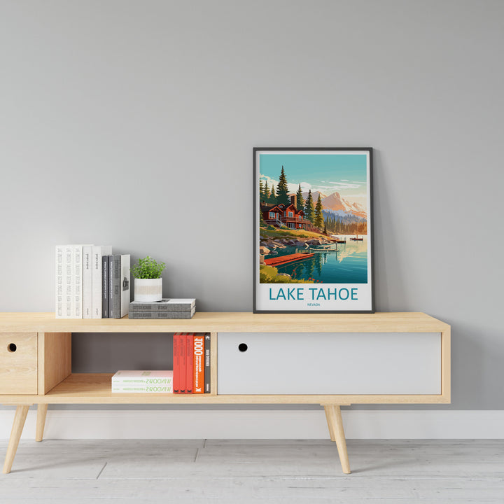 Lake Tahoe Travel Print Wall Art Lake Tahoe Wall Hanging Home Décor Lake Tahoe Gift Art Lovers Nevada Art Lover Gift Lake Tahoe Decor