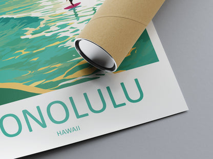 Honolulu Travel Print Wall Art Honolulu Wall Hanging Home Décor Honolulu Gift Art Lovers Hawaii Art Lover Gift Print Artwork