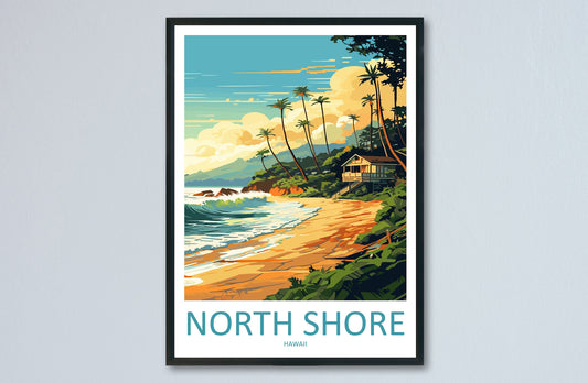 North Shore Travel Print Wall Art North Shore Wall Hanging Home Décor North Shore Gift Art Lovers Hawaii Art Lover Gift Print Artwork