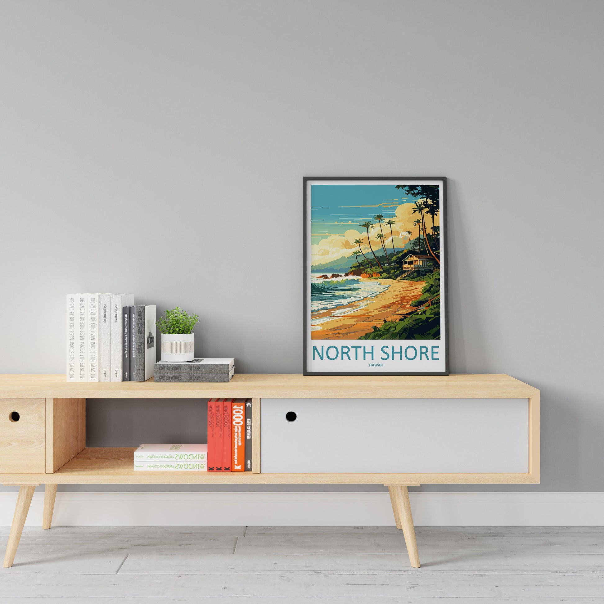 North Shore Travel Print Wall Art North Shore Wall Hanging Home Décor North Shore Gift Art Lovers Hawaii Art Lover Gift Print Artwork