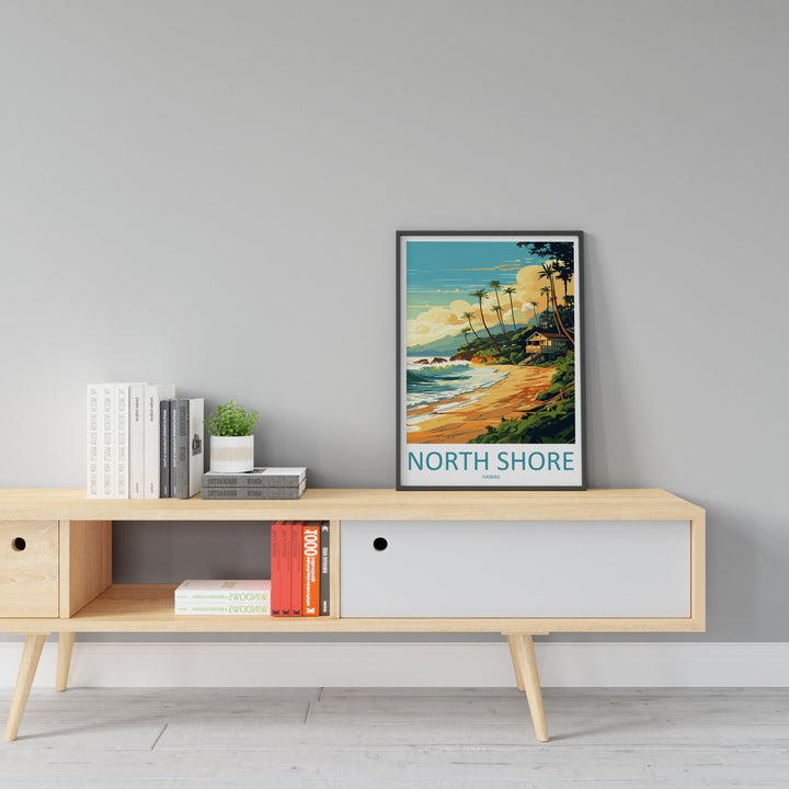 North Shore Travel Print Wall Art North Shore Wall Hanging Home Décor North Shore Gift Art Lovers Hawaii Art Lover Gift Print Artwork