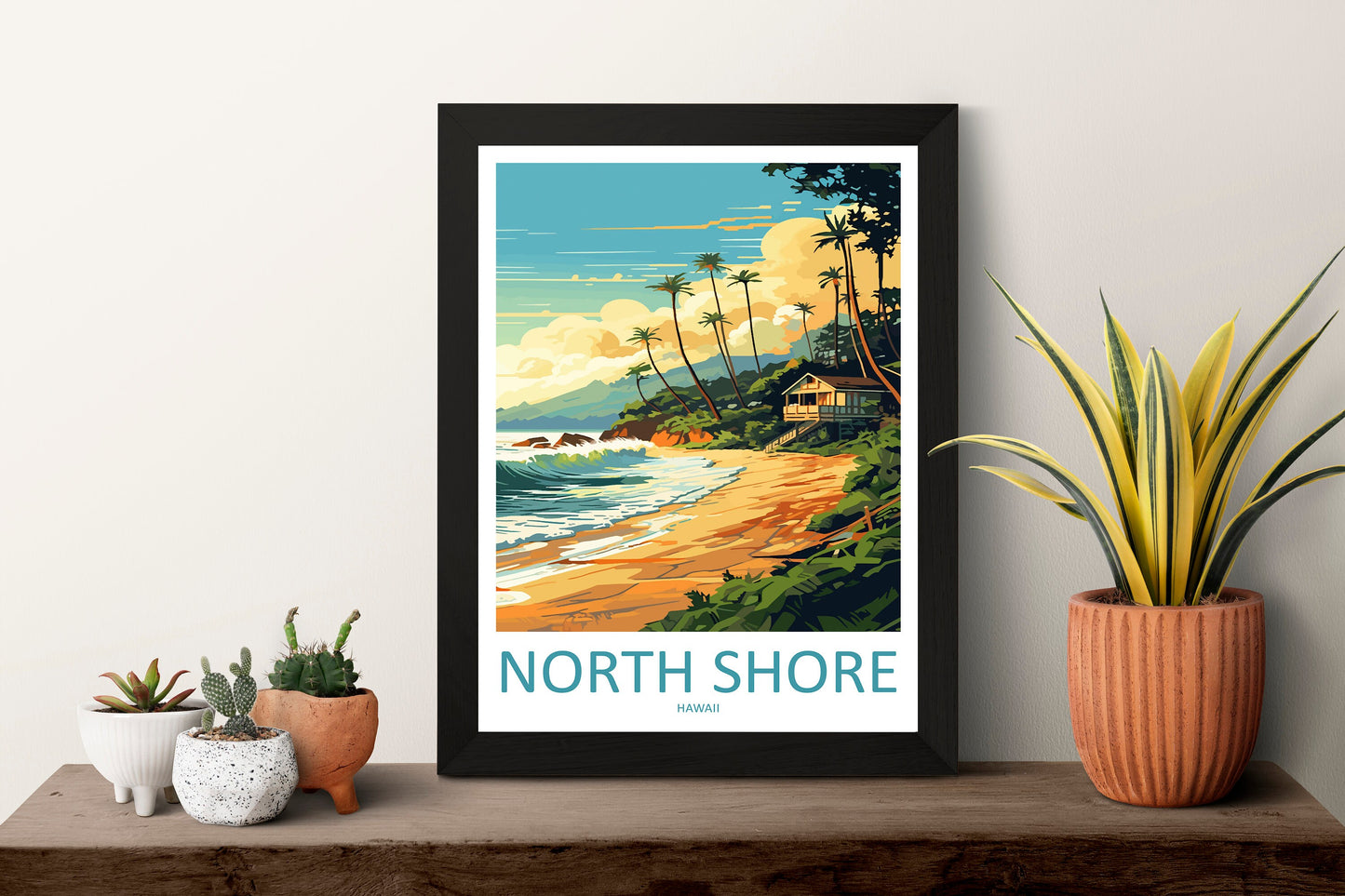 North Shore Travel Print Wall Art North Shore Wall Hanging Home Décor North Shore Gift Art Lovers Hawaii Art Lover Gift Print Artwork