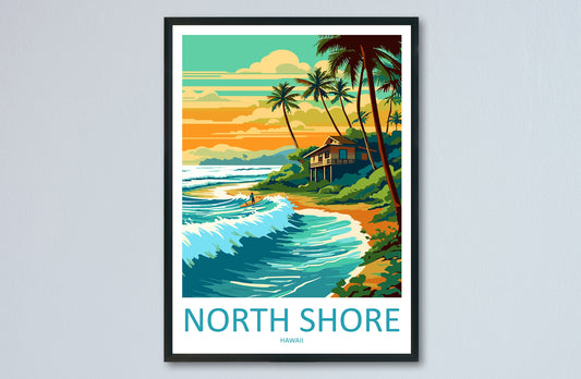 North Shore Travel Print Wall Art North Shore Wall Hanging Home Décor North Shore Gift Art Lovers Hawaii Art Lover Gift Print Artwork