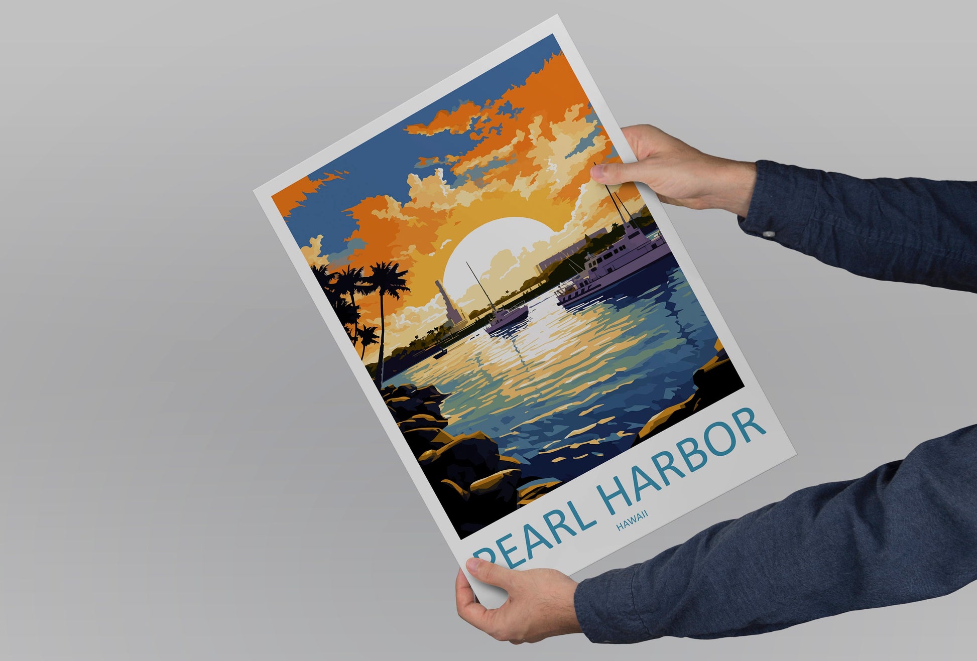 Pearl Harbor Travel Print Wall Art Pearl Harbor Wall Hanging Home Décor Pearl Harbor Gift Art Lovers Hawaii Art Lover Gift Print Artwork